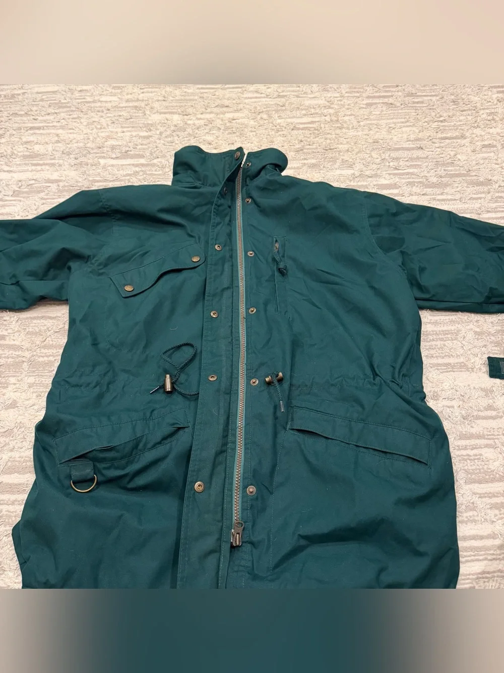 Vintage Eddie Bauer Wool Plaid Lined Chore Coat Men’s Medium Jacket Zip Button